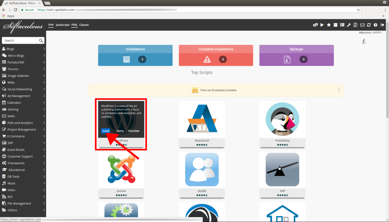 Menginstal Aplikasi Web dengan Mudah Menggunakan Softaculous di cPanel